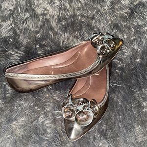 BCBGMaxAzria Mirror Metallic Ballet style flats